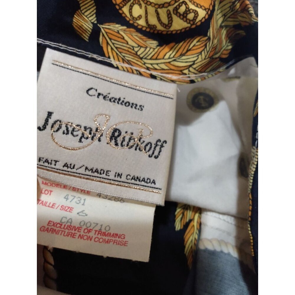 Vintage Joesph Ribkoff 80s Women's blazer jacket Nautical Print Ropes Anchor 6 - Picture 4 of 5